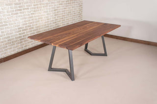 Saguaro Table on Steel Chevron Legs in Gunmetal - Loewen Design Studios