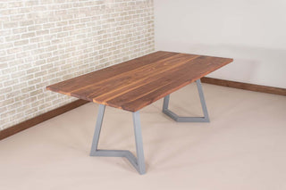 Saguaro Table on Steel Chevron Legs in Silver - Loewen Design Studios