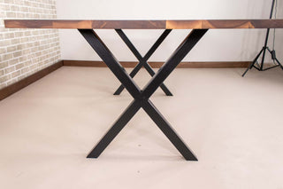 Saguaro Table on Steel X Legs - Loewen Design Studios