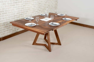 square walnut end extension table on walnut legs