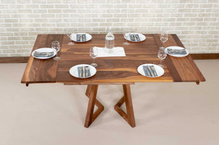 square walnut end extension table on walnut legs