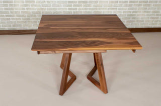 square walnut end extension table on walnut legs