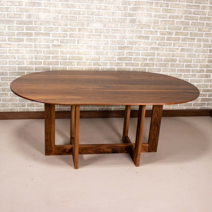 Walnut Saarinen Racetrack on Double Cross Base - Loewen Design Studios
