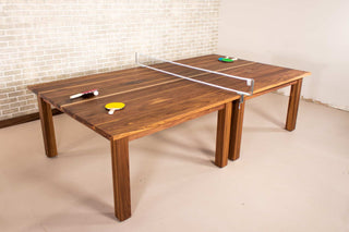 2 piece walnut ping pong table on walnut base