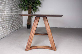 squoval walnut table on walnut chesboro legs