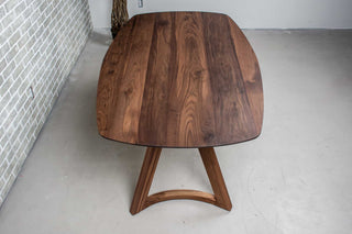 squoval walnut table on walnut chesboro legs