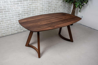 squoval walnut table on walnut chesboro legs